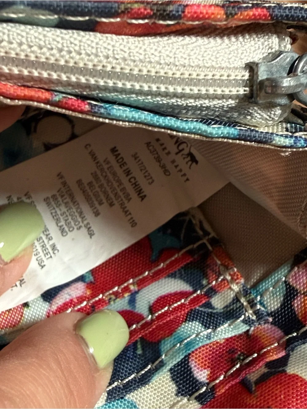 Kipling Floral Wallet Monkey Charm